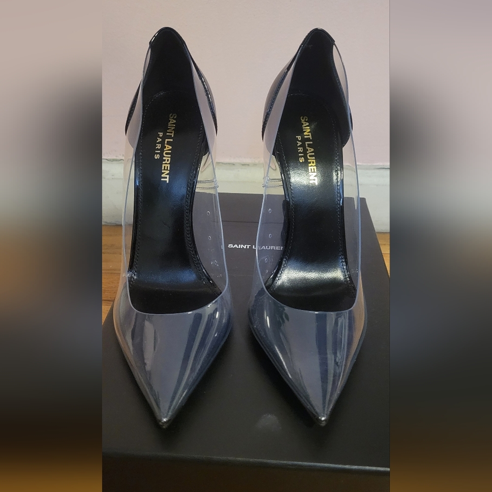Saint Laurent Women's Black Transparent Heels